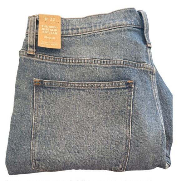 Madewell Women's SIZE 32 High-Rise Slim Boyjean "Neal Wash" TENCEL Denim Edition - Picture 3 of 6